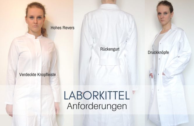 Laborkittel Anforderungen - Druckknöpfe Knielang Baumwolle